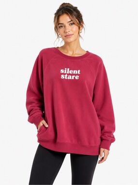 Torrid Size 1 “Silent Stare” Burgundy Red Graphic Pullover Sweatshirt
